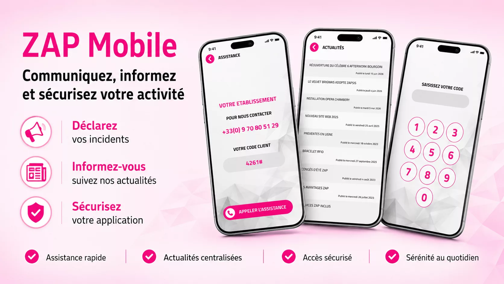 Connexion sécurisée à ZAP Mobile par authentification biométrique